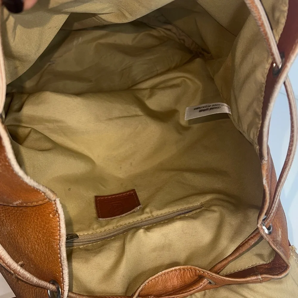 Piel Leather Large Buckle Flap Backpack in Tan Saddle Leather